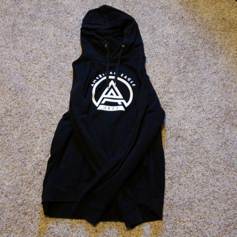 American Eagle Black Hoodie Mens Large